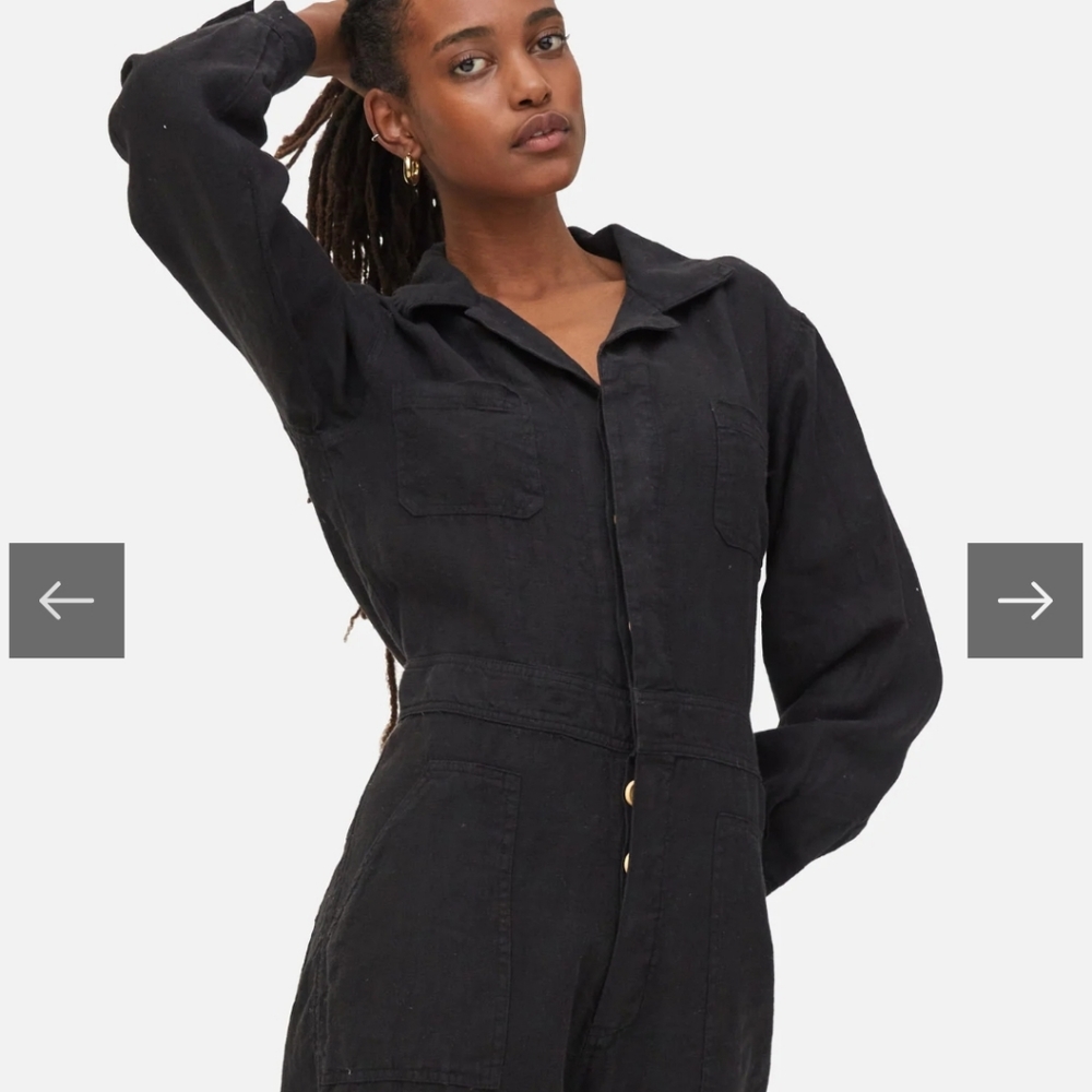 Linen jumpsuit long-sleeved